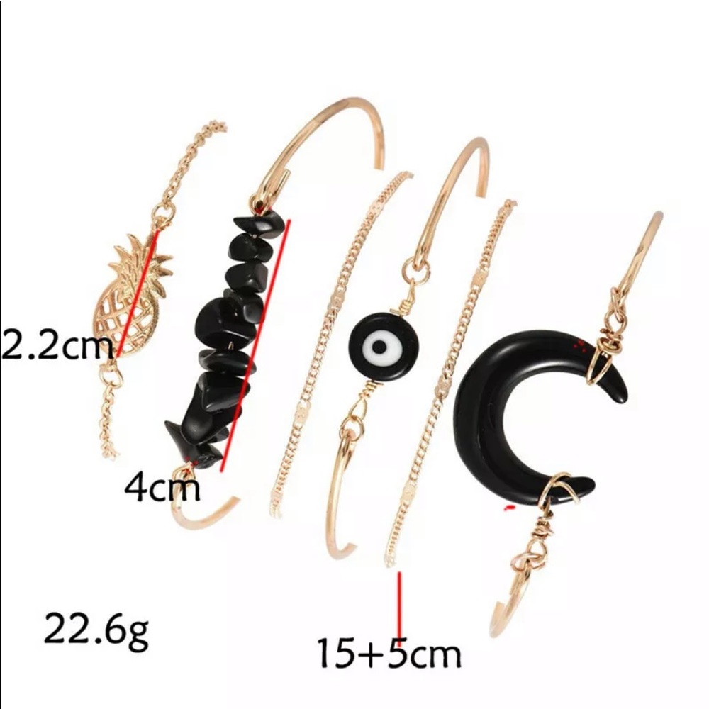 New Style✨ Black & Gold Evil Eye Bracelet Set 🧿 - Picture 7 of 7